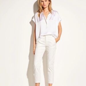 Vince Coin Pocket Twill Chino Casual Cotton Stretch Comfy Pants Off Withe